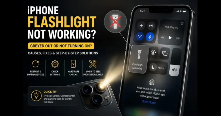 iphone flashlight not working